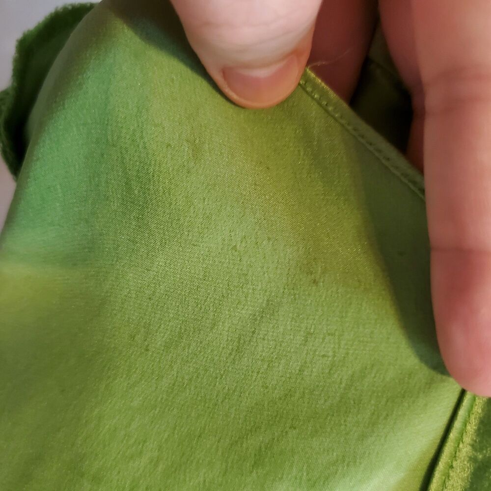 INC Y2k Silk Satin Green Babydoll Top Size 4 Going Out Forest Fairy Feminine - Picture 6 of 9
